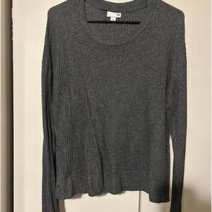 SO Gray Crew Neck Sweater Lightweight Knit